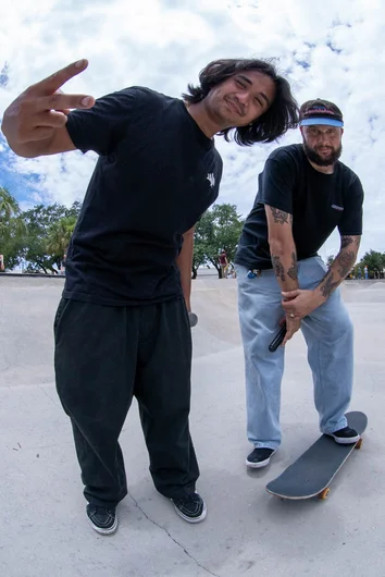 <!--gsd21-->
And here are your bank tellers for the day. When a skater lands a cash-worthy trick, they know to visit Sam Bellipanni or Tim Gasiorski to get paid.