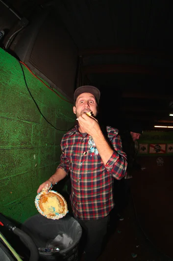 <!--ombj15-->

We were also celebrating Brian Schaefer’s Birthday which was the day before. He got a cake thrown in his face, of course.