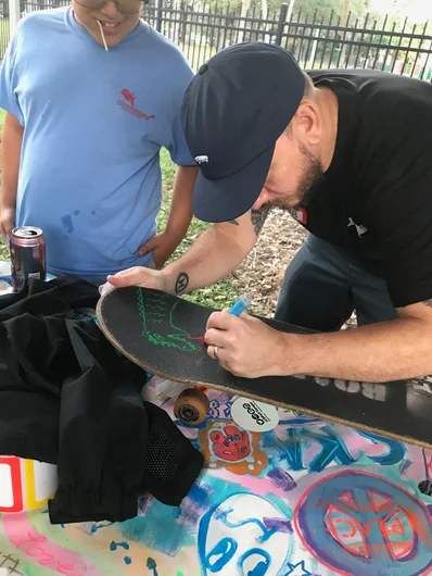 <!--b4bdesoto-->
One of the kids asked me if I would draw something on his griptape, which then quickly turned into all the kids wanting something on their griptape.