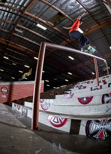 <!--dala19practice-->

Switch Grinds on this rail is no joke, one false pop and you’re toast.. Santana Saldana plays the odds.
