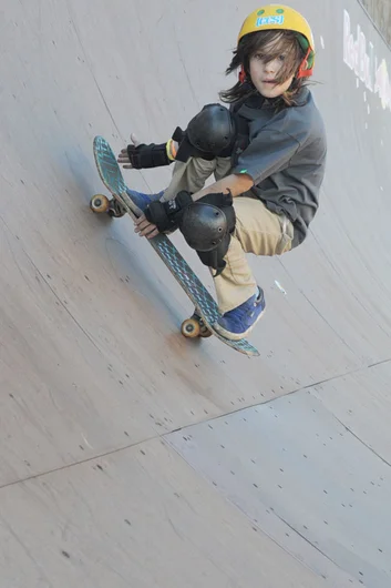 Gio Trentalange is recovered from a bent ankle just in time to skate the Contest today.  He maintains the hair swish even while skating.<!-- Valentine's Day Massacre 2013 Presented by Converse -->