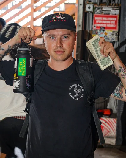 SPoT Events coordinator, Matt Shail, getting the 1's ready for the Mons Venu--cash for tricks contest

<!--goskateboardingday2023-->