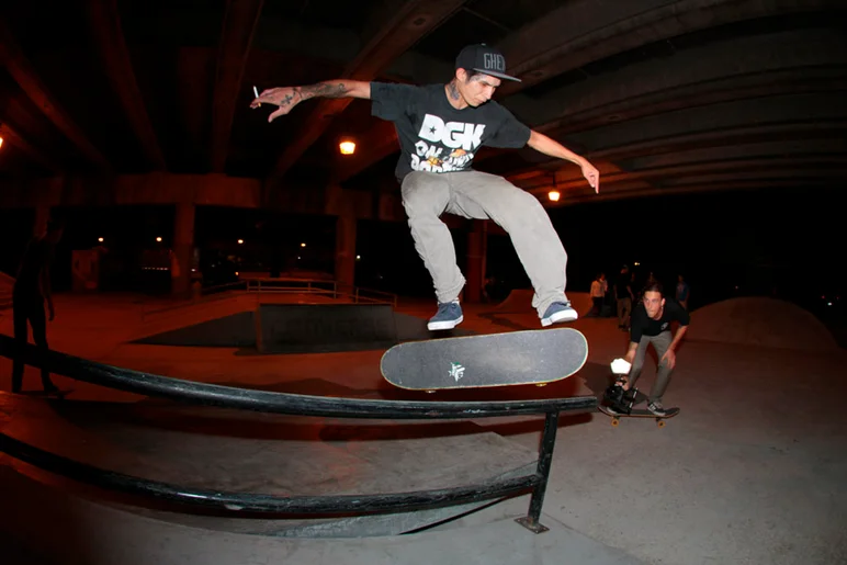 <!--txrt14-->

Robby was killing it - Kickflip Front Board.