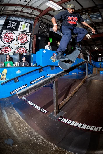 <!--am16-thurs-->

Kickflippin’ into grinds is Dominick Walker’s business and business is good, Kicky Back Overcrook.