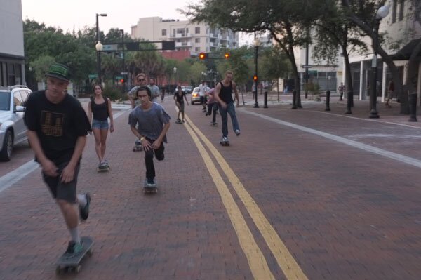 We're strolling through my neighborhood downtown