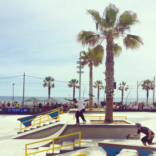 <!--17proopen-->

Tiago Lemos, crooked grind at the world's most beautiful skatepark.