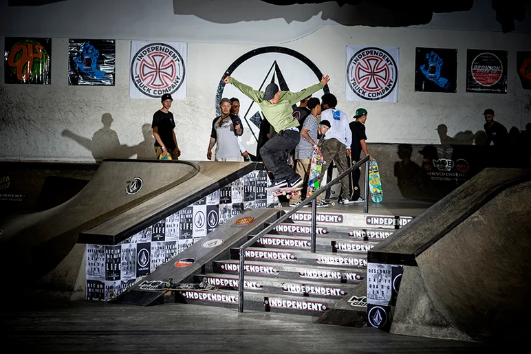 <!--dacm-quals-->

You might've seen it a couple times before, but not that many...  Lucas Rabelo performs the rare Frontside 270 over the rail to Switch Back Lip.
