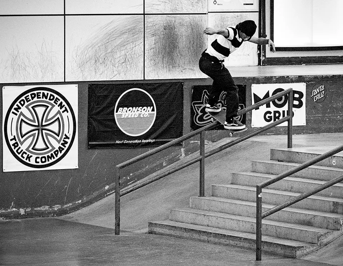 <!--dala19finals-->

Frontside Half-Cab Board w/ your beanie down that low, might as well have a blindfold on. 

