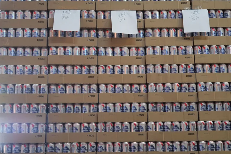 There's enough PBR here to build a fort.<!-- Tampa Pro 2013 Calm Before the Storm -->