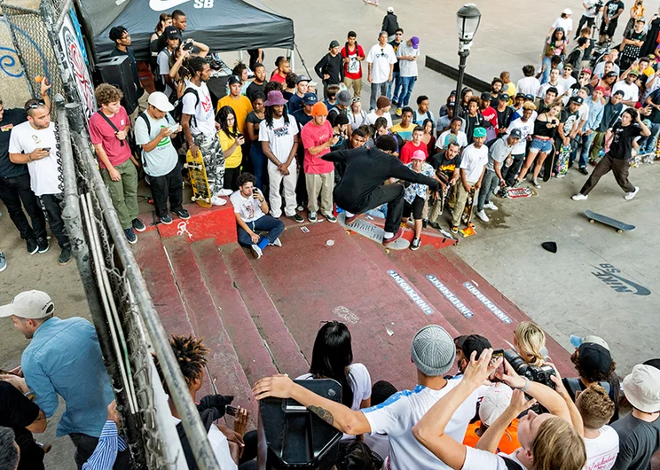 <!--danyc17-finals-->

I didn’t see Ish Cepeda in the contest, but I did see him getting things started at Best Trick with a Nollie 180 down the double.
