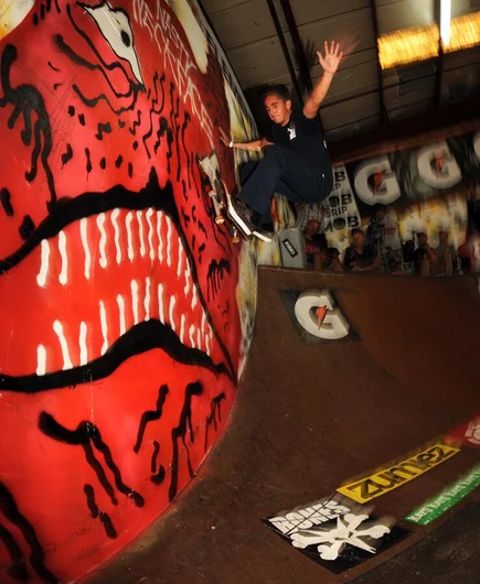 <!-- amdec13sat -->

This isn't just a frontside wall ride. Donovon Piscopo did a front smith from the corner of the quarter and pulled it up into frontside wall ride. It was definitely one of the coolest things I've seen someone do on a skateboard in a long time.