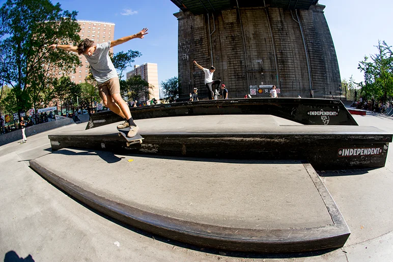 <!--danycsat-->

Liam McCabe was killing it all day. This backside smith over the manny pad was one of its kind.