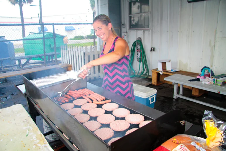 <!--eotmjune15-->
Jeni was outside firing up the grill for everyone!
