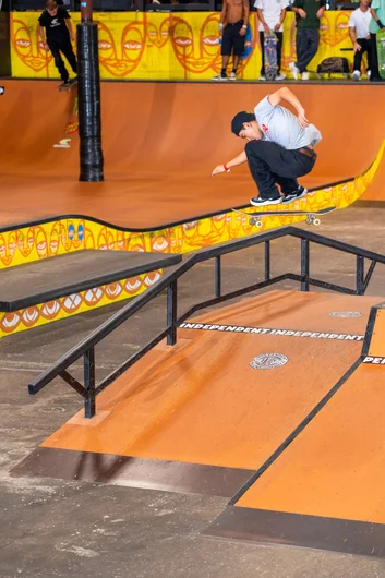 Somehow Daiki was able to turn into a cannonball and land this hardflip to flat

<!--TampaAm21Finals-->