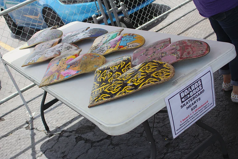 <!--btsb17-->

Boards for Boards was out, as usual, sharing the gift of skateboarding and selling these rad Skateboard Hearts to help support their cause.