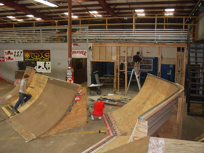 The east side of the Shop today was the Snack Bar and lounge back in 2002.  Things have grown a bit since then thanks to your support.<!-- New 2013 Street Course at Skatepark of Tampa -->