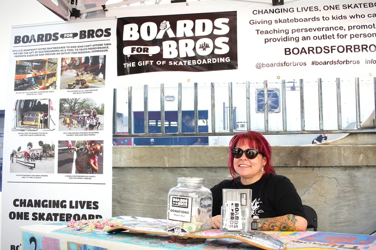 <!--hj18-->

Michelle was heading up the Boards for Bros tent as usual.
