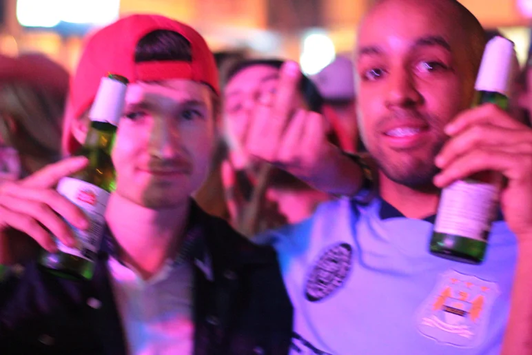 <!--PRO15FRINIGHT-->
Shane O'Neill and Chima Ferguson were closing down Reservoir Bar. Sorry for the blurry photo, but everything was looking blurry to me at this point.