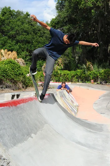 A back blunt from Stevie Perez while Guy Mariano shows proper documentation form.<!-- Spring Roll 2013 and a Bradenton Session Presented by Lakai -->