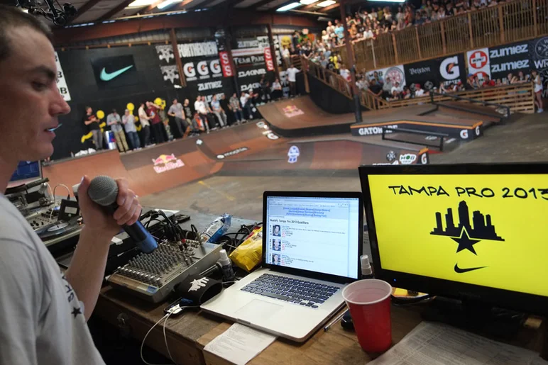 My view from the announcer's booth.<!-- Tampa Pro 2013 Skateboarding and the After-Party -->