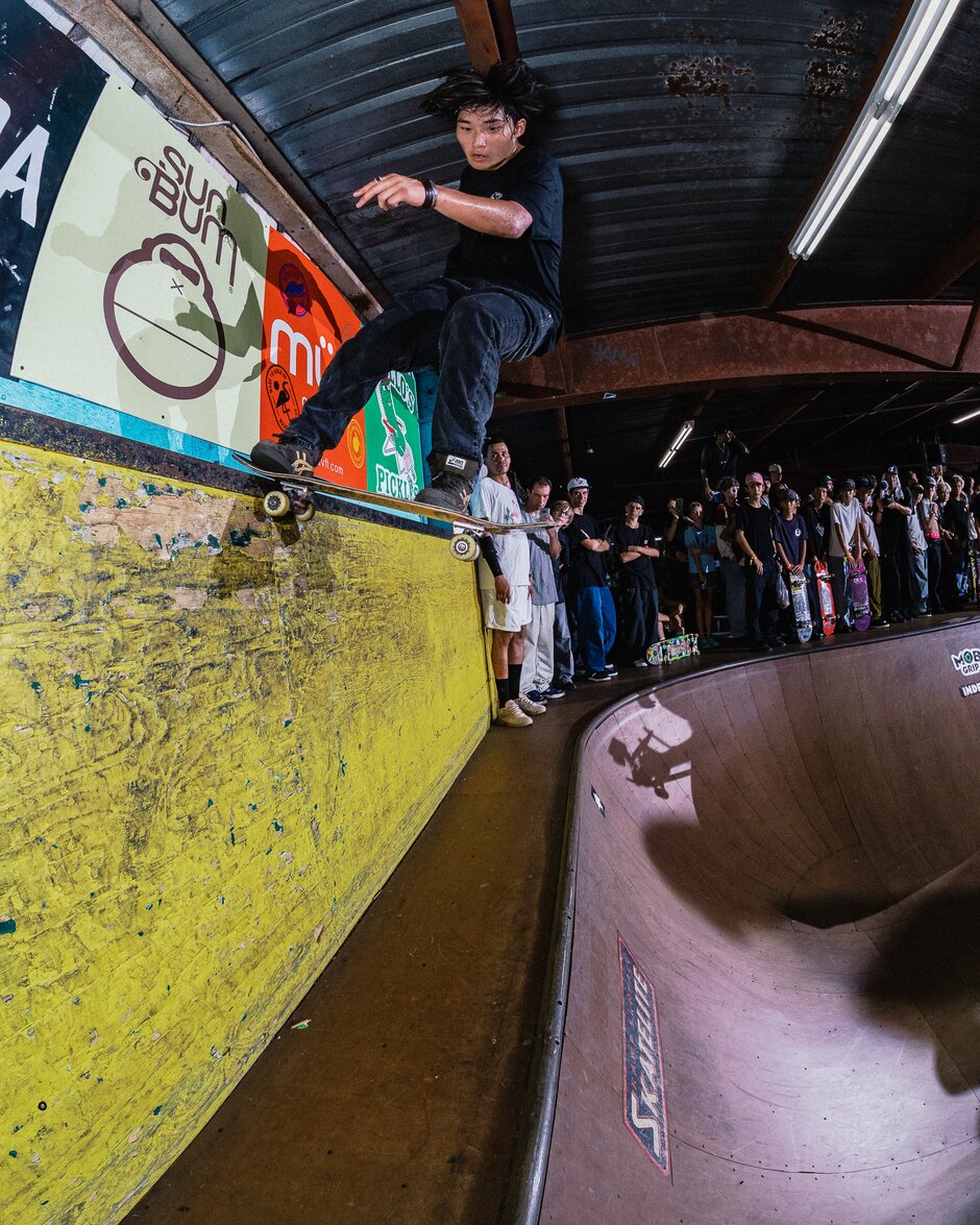 Taiyo Amano is the people's champ. Front tail, with a slide, on the wall.