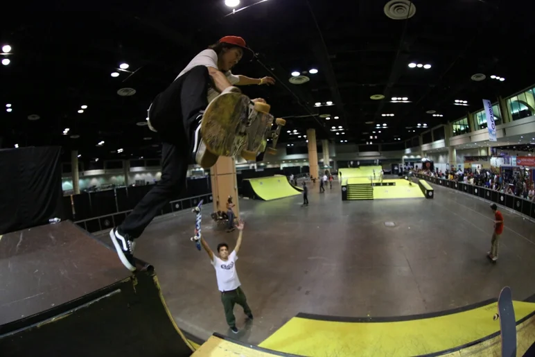 <!-- surfexpoJan2014 -->
One of SPoT’s newest employees, Yodaaabomb, with a boneless off the top deck.