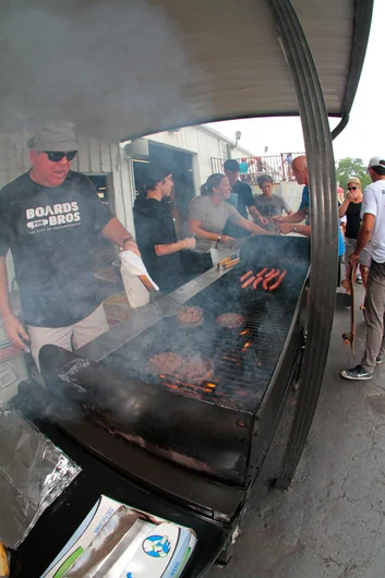 <!--btsb16-->

Outside, we were cooking up some burgers and hot dogs for everyone skating the contest. That's Connor Woods' dad 