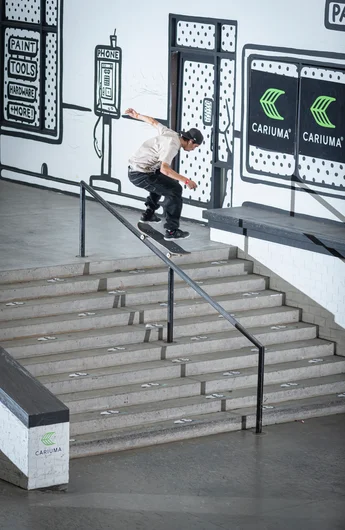 Greg Rodriguez had to Kickflip Front Grind this rail over 100 times this weekend,
here’s one of em’

<!--damnamla22finals-->