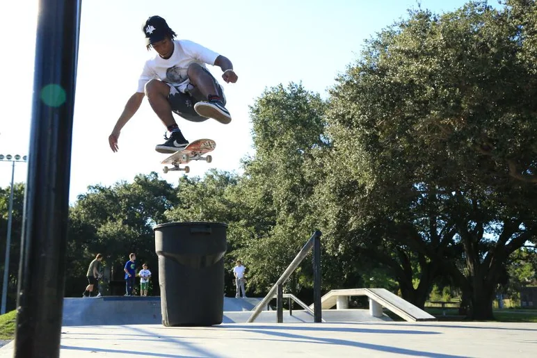 <!-- 2013MatixHalloweenJam -->

Markus lives right around the corner from Largo Skatepark. He decided to come through with this casual kick flip.