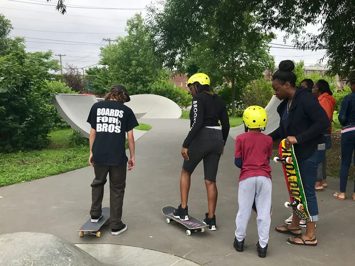<!--b4bdrivenyc-->
SPoT Team Rider/Boards for Bros Volunteer Wesley Box also made the trip from Tampa to give group lessons all day.