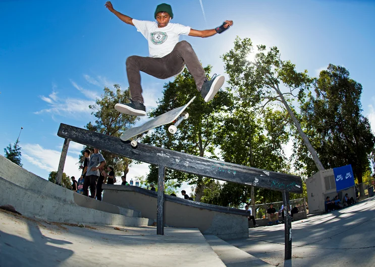 <!--dala15-->

Tyler Amucha lockin’ n’ loadin’ Kickflip Backside Tailslides down the

rail like butter!