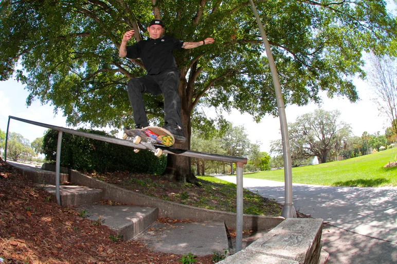 <!--inequality-->

Yonis Molina has been a name in Tampa for years. When I first moved here 7 years ago, I knew he was a force to be reckoned with. This FS Feeble was so clean! The roll up was shitty, skinny and there's this ledge you have to grind/pop over or you’re done for but Yonis handled business and kept it moving.
