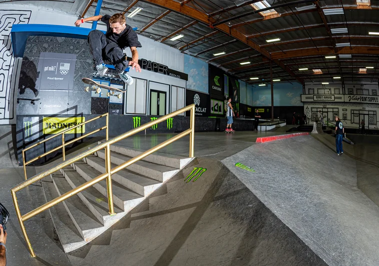 Master blaster Lazer Crawford hucks a Hardflip over n out.

<!--damnamla22practice-->