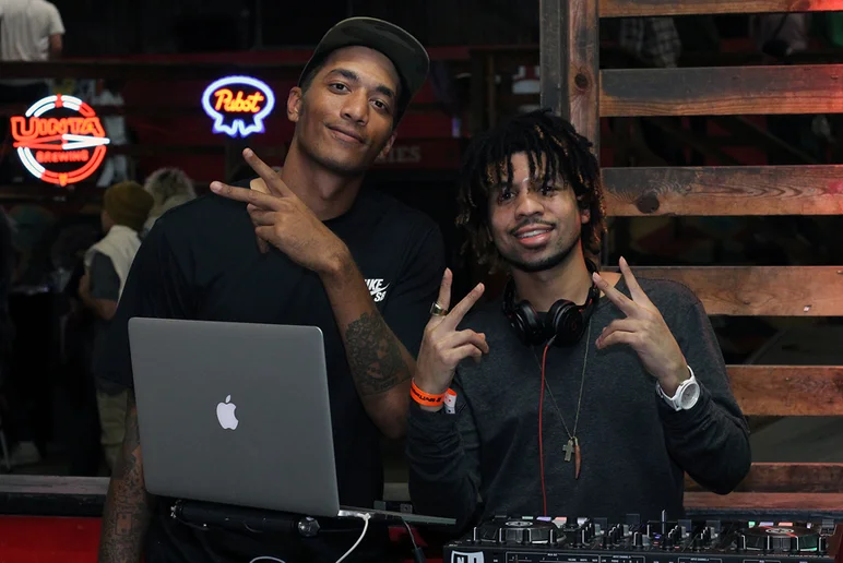 <!--pro17-frinight-->

DJ Romar was playing the hype jams for everyone, and Alex Johnson took a moment to show his appreciation.