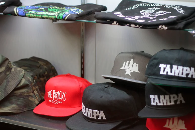 <!--shoptour2015-->
Here's the front counter display, where we keep some more of the SPoT private label gear, including hats, beanies, and accessories.  If you don't see something here that you're looking for, just ask us.