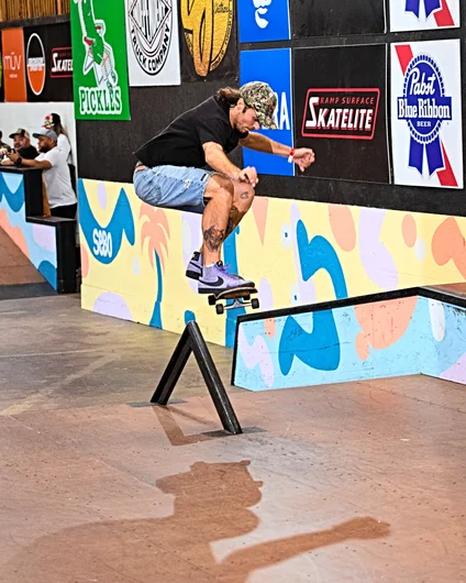 Nick Hanson with the purple Blazers