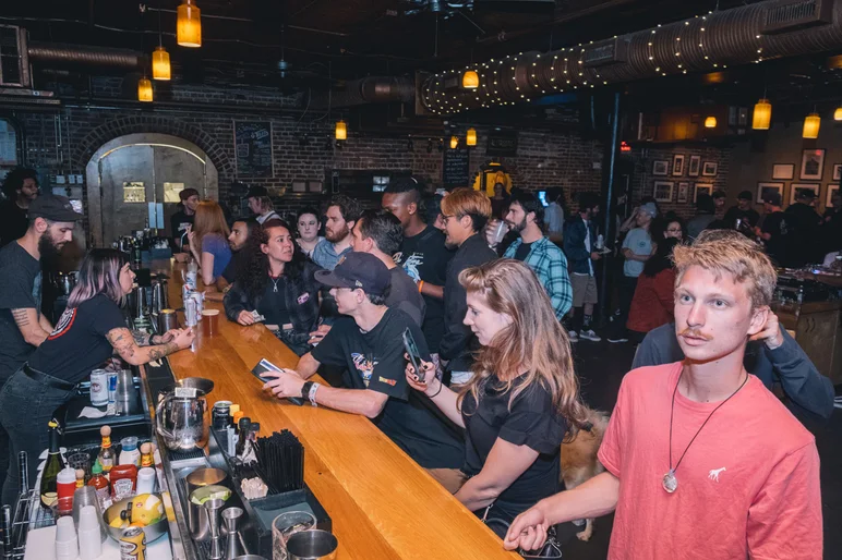 <!--pro19sunchill-->

Hope you didn't wait too long for a drink...this place got packed. But The Bricks staff always handles it like champs.