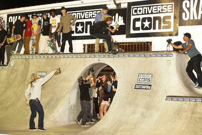 <!--pro16satnight-->

Converse and Transworld were giving out cash for tricks during the Concrete Jam. Chris Gregson took home a lot of loot. FS Nosegrind grabs like this are the reason why.