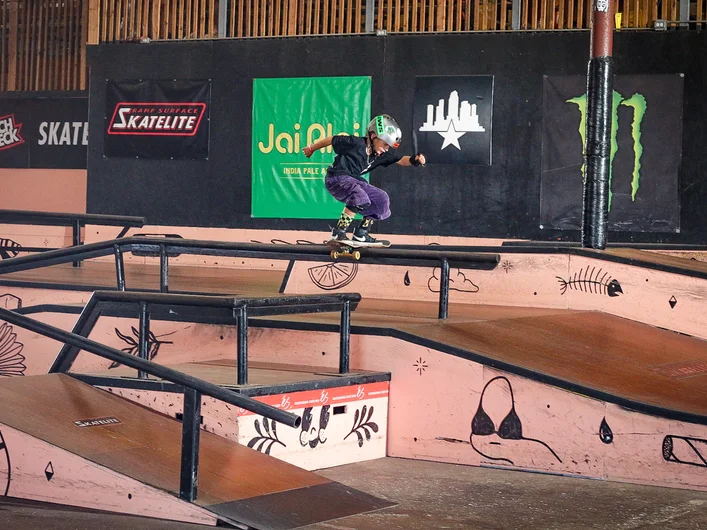 Ethan Campos finishes up the 8 & Under division with a board slide into the bank.


<!--backtoschoolbash23-->