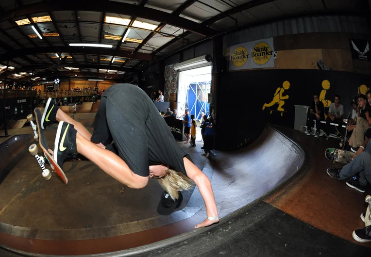 <!-- backtoschoolbash2013 -->

Titus has an incredible Miller Flip- look at that hand on the coping! Proper.