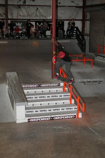 <!-- damnamATL2014sunday -->

Ish Cepeda has a stylish nollie crooked grind every try.