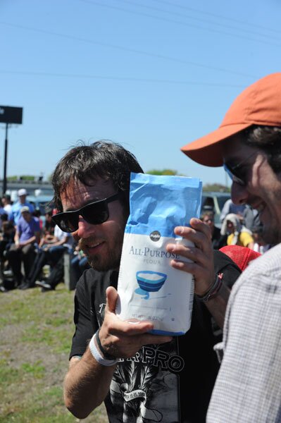 I saw a few people with bags of flour