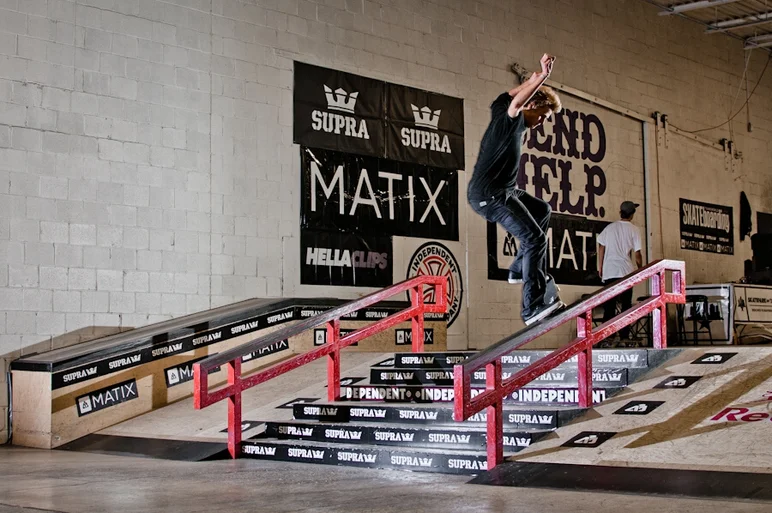 <!-- damnamfamilia14saturday -->

Jared Cleland had this trick on everything, I managed to catch this fakie ollie switch front crook down the handrail.