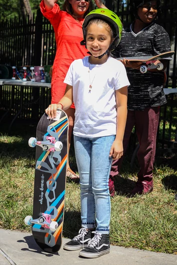 <!--canndaidb4b-->

After a SPoT team demo, the kids got the good news that they are getting their own skateboards and helmets.