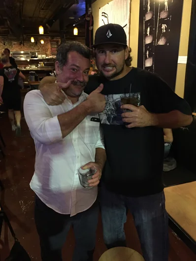 <!--bokmaartshow-->

Tito Porrata, one of the artists and long time brother of SPoT giving a thumbs up along side Wayne Schaefer - with a Thumbs up too.  Yes, It's Brian's Schaefer's Brother