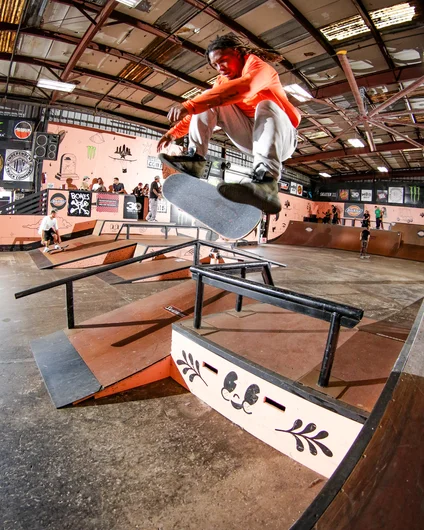 Classic Markus maneuver w/ a Frontside Flip over the bump to bar.


<!--springroll2023-->