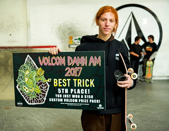 <!--dacm-quals-->

Giovanni Vianna making his mark this weekend, 5th place Independent Best Trick doing a Cab Front Blunt down the rail.