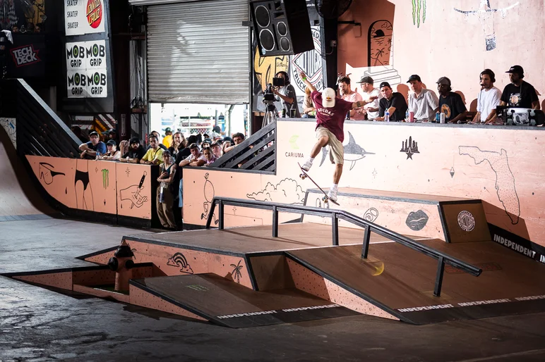 Last one of Angelo with a whopper of a Gap Noseblunt Slide!

<!--tampapro23day2-->