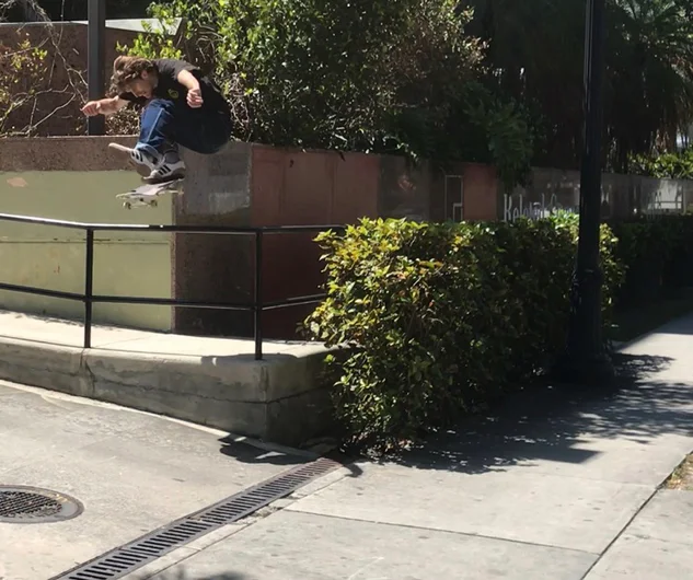 <!--miamitrip18-->

We picked up John Dilorenzo up in Jupiter while he was in Florida for the week. Watching him skate in person was unbelievable, here he is warming up with a kickflip over a cutty bump to bar.
