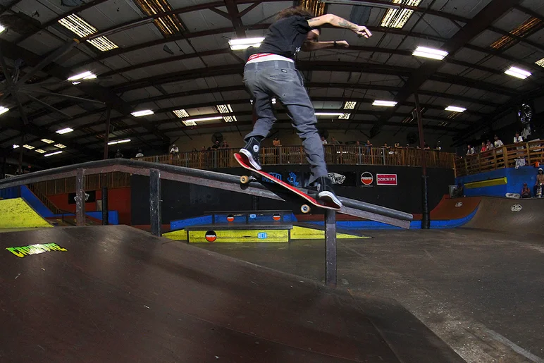 <!--b4bbuildday17-->
Meanwhile, inside the Pro Course, the 2017 Harvest Jam All Ages contest was going on. That's Alejandro Burnell with a Barley Grind. More photos from that coming later today.